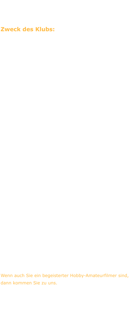 Zweck des Klubs: Der Filmklub St. Pölten, Kranzbichlerstraße 18, wurde am 19. Februar 1957 gegründet und ist einer von über 60 im Verband der österreichischen Film-Autoren organisierten Filmklubs. Wir halten jeden Dienstag ab 18:30 Uhr (Filmstart 19:30 Uhr) im Klubheim Kranzbichlerstraße 18 unseren Klubabend ab, wo wir ein interessantes und abwechslungsreiches Programm bieten. Gäste sind herzlich willkommen, der Eintritt ist frei.  Wir geben unseren Mitgliedern die Möglichkeit, mit folgender Ausrüstung zu arbeiten:  Abspielgeräte für Dateiformate UHD, HD, (mini)DV-, S-VHS, HI-8 - Rekorder,Player für DVD  und BluRay  • Videogroßprojektion in 4k (UHD)-Auflösung  • Schnittsysteme MAGIX Video Pro X und EDIUS Pro mit DVD/BluRay-Brenner  • 1 Projekt-Camcorder in Full-HD • Lichtset auf LED Basis  • Kommunikationssystem für Veranstaltungen und Gemeinschaftsproduktionen • Sprech-, Ansteck-, Funkmikrophone  • Bluescreenfähige Leinwand und Kameravorsatz  • Großes gemafreies Musik-Archiv Weiters bieten wir allen Videofilmern aktuelle Informationen und Möglichkeiten in folgenden Bereichen  an:  • Aus und Weiterbildung in filmischen Belangen (Kameraführung, Tonaufnahmen Schnitt und Titelgestaltung, ...)  • Ratgeber in technischen Fragen, betreffend passender Ausrüstung  • Erfahrung mit digitalen Schnittsystemen (MAGIX Video Pro X, EDIUS Pro, Adobe Premiere)  • Teilnahmemöglichkeit an nationalen und internationalen Wettbewerben.  Wenn auch Sie ein begeisterter Hobby-Amateurfilmer sind, dann kommen Sie zu uns.